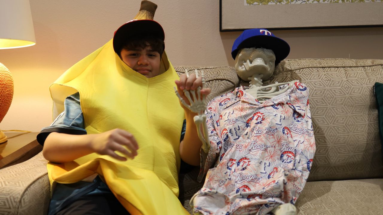 Banana Kid loves his Texas Rangers